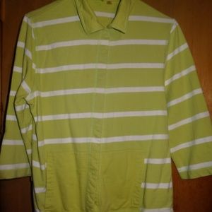 Women's Green Strip Top Size Small
